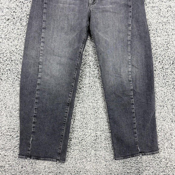 MOTHER Jeans Womens 27 Black The Half-Pipe Flood High Rise Cropped Wide Leg USA - Picture 4 of 16